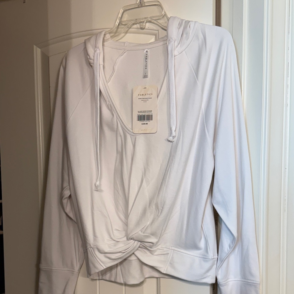 Fabletics White Twist Front Sydney Hoodie
